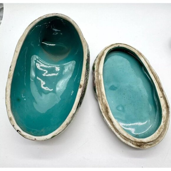 Mirrored Pair Chinese Famille Verte Porcelain Quail Box Tureen Figures Glazed - Picture 8 of 9